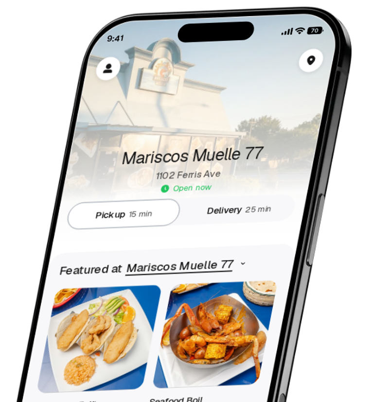Mariscos Muelle 77 app preview